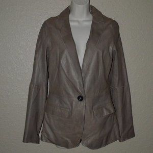 Sz S Brogden Brown Leather Jacket Blazer